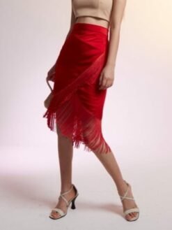 Falda Flecos Roja