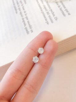 Aros strass Plateado
